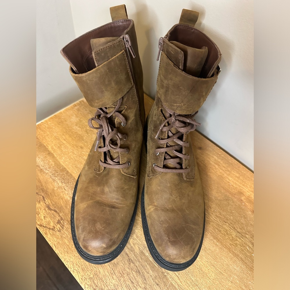 Clarks Womens Orinoco2 Lace up Brown Snuff leather zipper boots